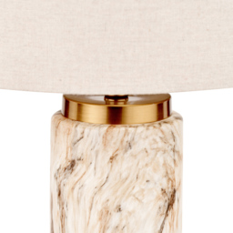 Pacific Lifestyle Carrara Natural Stone Effect Ceramic Tall Table Lamp - Brown - Wilko - thumbnail 4