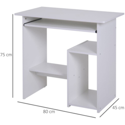 Portland Compact Small Computer Desk White - Size: 80 x 45 x 73cm - Wilko - thumbnail 7