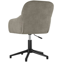 vidaXL Light Grey Velvet Height-Adjustable Swivel Office Chair - Size: 72 x 56 x 61.5cm - Wilko - thumbnail 6