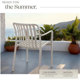tectake Alcudia Set of 2 Taupe Garden Chair - Size: 80.5 x 54.5 x 58cm - Brown - Wilko - thumbnail 5