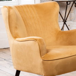 Artemis Home Madison Yellow Velvet Accent Chair - Size: Single - Wilko - thumbnail 3