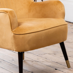 Artemis Home Madison Yellow Velvet Accent Chair - Size: Single - Wilko - thumbnail 4