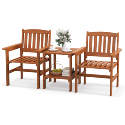 Costway 2 Seater Patio Bistro Table and Chair Set - Size: 68 x 66 x 33cm - Cream - Wilko - thumbnail 4