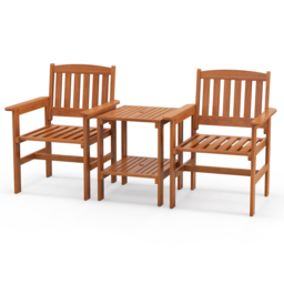 Costway 2 Seater Patio Bistro Table and Chair Set - Size: 68 x 66 x 33cm - Cream - Wilko - thumbnail 3
