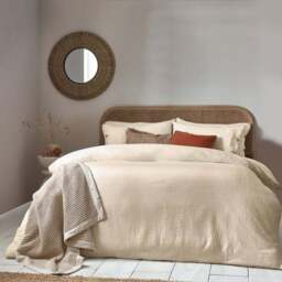Yard Lark King Size Natural Muslin Cotton Duvet Set - Cream - Yard Living - Wilko