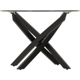 Seconique Sheldon Clear Glass and Black Oval Coffee Table - Size: 46 x 110 x 60cm - Clear Glass/Black - Wilko - thumbnail 6