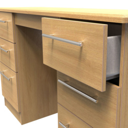 Crowndale Sherwood 6 Drawer Oak Kneehole Desk - Size: 41.5 x 127.5 x 79.5cm - Brown - Wilko - thumbnail 7