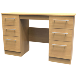 Crowndale Sherwood 6 Drawer Oak Kneehole Desk - Size: 41.5 x 127.5 x 79.5cm - Brown - Wilko - thumbnail 5