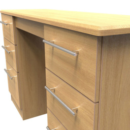 Crowndale Sherwood 6 Drawer Oak Kneehole Desk - Size: 41.5 x 127.5 x 79.5cm - Brown - Wilko - thumbnail 6
