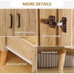 Portland 2 Door 2 Drawer Natural Wardrobe - Size: 2 Door, 2 Drawer - Brown - Wilko - thumbnail 6
