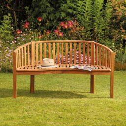 Garden Gear Acacia 2 Seater Banana Bench - Size: 83 x 150 x 62cm - Brown - Wilko - thumbnail 6