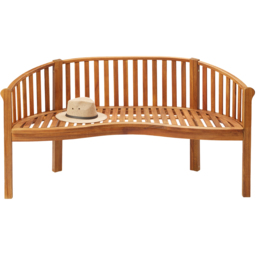Garden Gear Acacia 2 Seater Banana Bench - Size: 83 x 150 x 62cm - Brown - Wilko - thumbnail 4