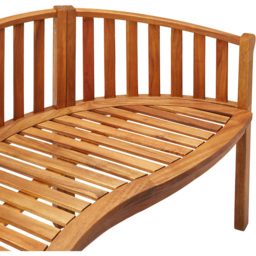 Garden Gear Acacia 2 Seater Banana Bench - Size: 83 x 150 x 62cm - Brown - Wilko - thumbnail 7