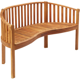 Garden Gear Acacia 2 Seater Banana Bench - Size: 83 x 150 x 62cm - Brown - Wilko - thumbnail 3