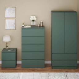 VIDA DESIGNS Denver Green 3 Piece Bedroom Furniture Set - Wilko
