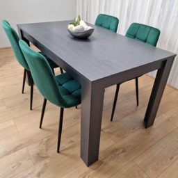 Portland 4 Seater Dining Set Dark Grey and Green - Wilko - thumbnail 3