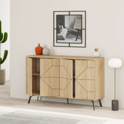 Decortie Dune Oak Console Sideboard - Cream - Wilko - thumbnail 5