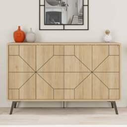 Decortie Dune Oak Console Sideboard - Cream - Wilko