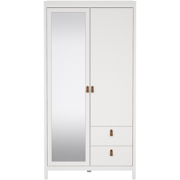 Florence Barcelona 2 Door 2 Drawer White Mirrored Wardrobe - Size: 2 Door, 2 Drawer - Wilko - thumbnail 4