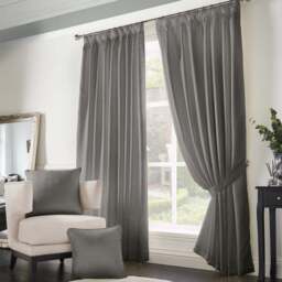 Alan Symonds Madison Silver Taped Top Curtains 117 x 229cm - Size: W 117 x D 229cm - Wilko