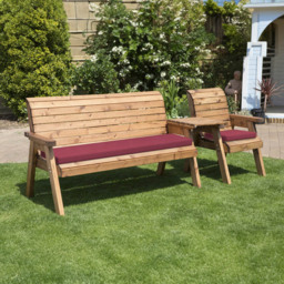 Charles Taylor 4 Seater Straight Companion Seat with Red Cushions - Wilko - thumbnail 3