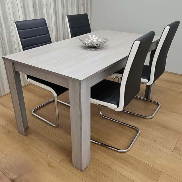 Portland Kosy Koala 4 Seater Dining Set Grey and Black - Wilko - image 1