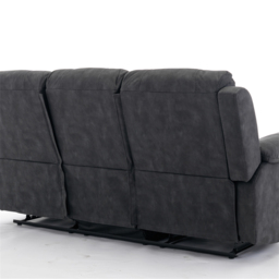 Furniture One 3 Seater Dark Grey Full Fabric Manual Recliner Sofa - Wilko - thumbnail 7