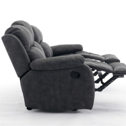 Furniture One 3 Seater Dark Grey Full Fabric Manual Recliner Sofa - Wilko - thumbnail 5