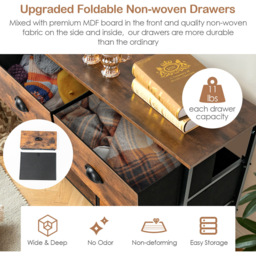 Costway 6 Drawer Rustic Brown Chest of Drawers - Wilko - thumbnail 7