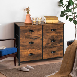 Costway 6 Drawer Rustic Brown Chest of Drawers - Wilko - thumbnail 4
