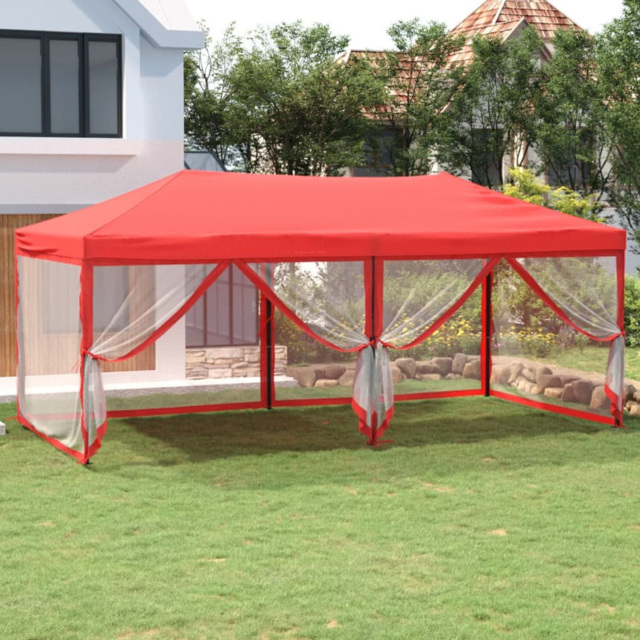 vidaXL 3 x 6m Red Foldable Party Tent with Sidewalls - Wilko - image 1