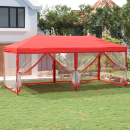 vidaXL 3 x 6m Red Foldable Party Tent with Sidewalls - Wilko