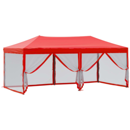vidaXL 3 x 6m Red Foldable Party Tent with Sidewalls - Wilko - thumbnail 7