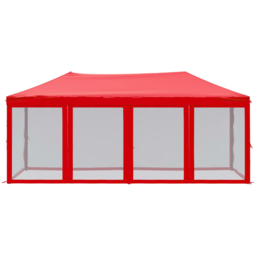 vidaXL 3 x 6m Red Foldable Party Tent with Sidewalls - Wilko - thumbnail 4