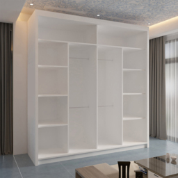 Sliding Wardrobes 4U Batumi 2 Door White Wide Curved Mirrored Wardrobe 203cm - Wilko - thumbnail 4