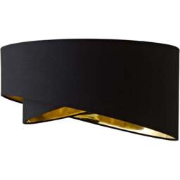 ValueLights Trekan 2 Layer Black with Metallic Gold Inner Pendant Lamp Shade 40cm - Size: 40 x 20 x 40cm - Wilko - thumbnail 1