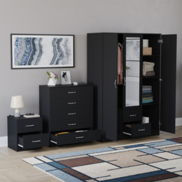 Vida Designs Riano Black 3 Piece Bedroom Furniture Set - Wilko - thumbnail 6