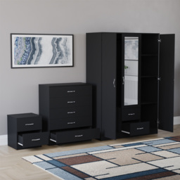 Vida Designs Riano Black 3 Piece Bedroom Furniture Set - Wilko - thumbnail 5