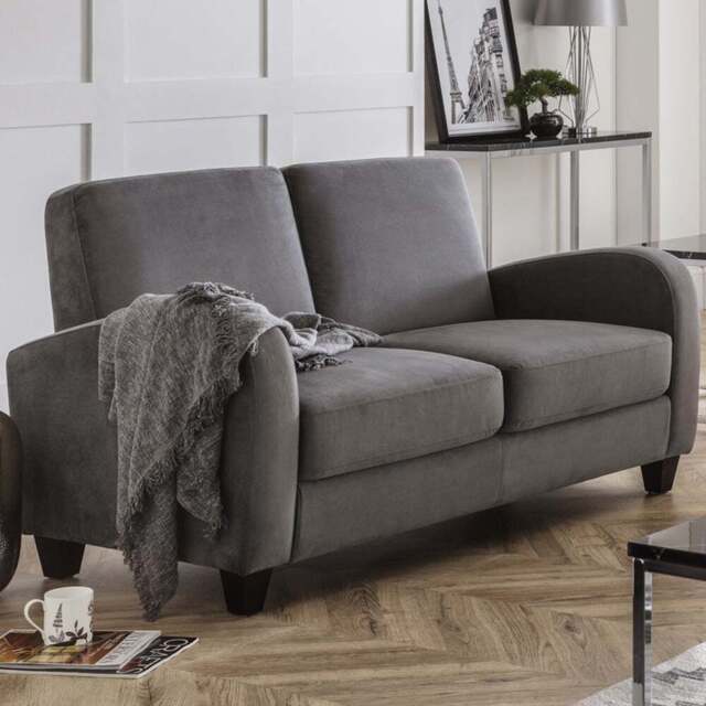 Julian Bowen Vivo 2 Seater Dusk Grey Chenille Sofa - Wilko - image 1