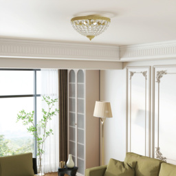 HOMCOM Gold Chandelier Crystal Ceiling Light - Size: 13 x 40 x 40cm - Gold Tone - Wilko - thumbnail 5