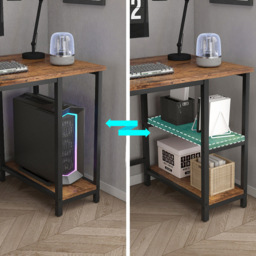 Chicago 2 Adjustable Shelf Computer Desk Grey - Size: 75 x 120 x 50cm - MCC - Wilko - thumbnail 4