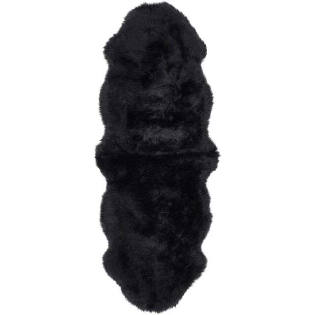 Origins Black Genuine Sheepskin Rug 70 x 175cm - Size: 75 x 175cm - Origins Rugs - Wilko - image 1