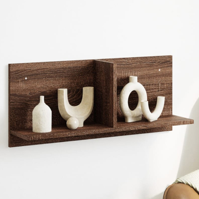 vidaXL 70 x 16.5 x 30cm Brown Wall Shelf - Size: 30 x 16.5 x 70cm - Wilko - image 1