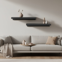 Harbour Housewares 60cm 3 Pack Grey Floating Wall Shelf - Size: 28 x 66 x 8cm - Wilko - thumbnail 6
