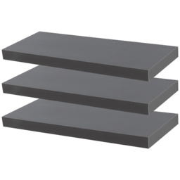Harbour Housewares 60cm 3 Pack Grey Floating Wall Shelf - Size: 28 x 66 x 8cm - Wilko - thumbnail 3