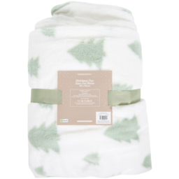Sage Christmas Tree Faux Fur Throw - Sage - Wilko - thumbnail 5