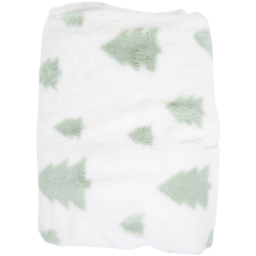 Sage Christmas Tree Faux Fur Throw - Sage - Wilko - thumbnail 3