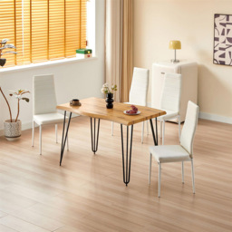 Kosy Koala 4 Seater Rustic Brown Dining Set White - Multi - Wilko - thumbnail 5