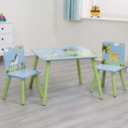 Liberty House Toys Kids Safari Table and Chairs Set - Size: 44 x 60 x 60cm - Wilko - thumbnail 1