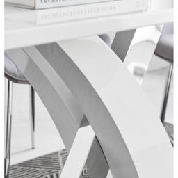 Furniturebox Columbia Valera 4 Seater Dining Set White Gloss Mustard Yellow and Chrome - Wilko - thumbnail 6
